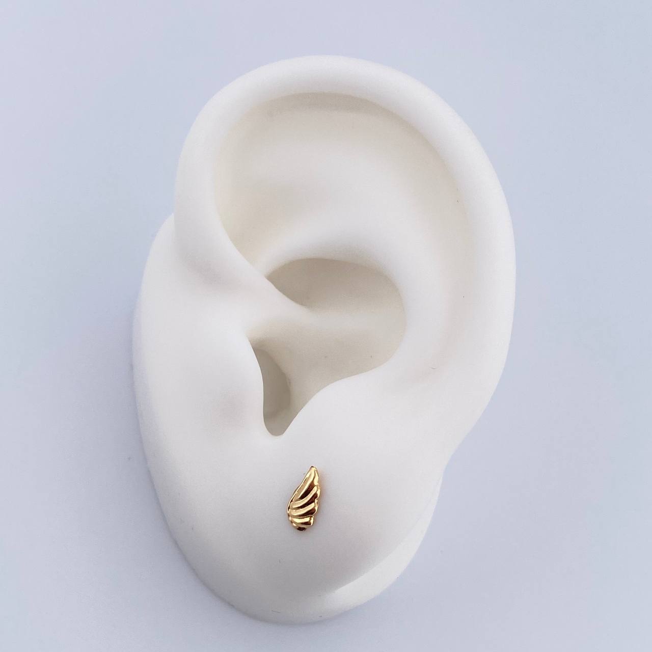 Stud Earrings Wings 0.4gr / Polished 18K Yellow Gold &