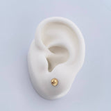 Stud Earrings Media Bead 0.5gr / 4mm / Diamond Cut Yellow Gold 18K $