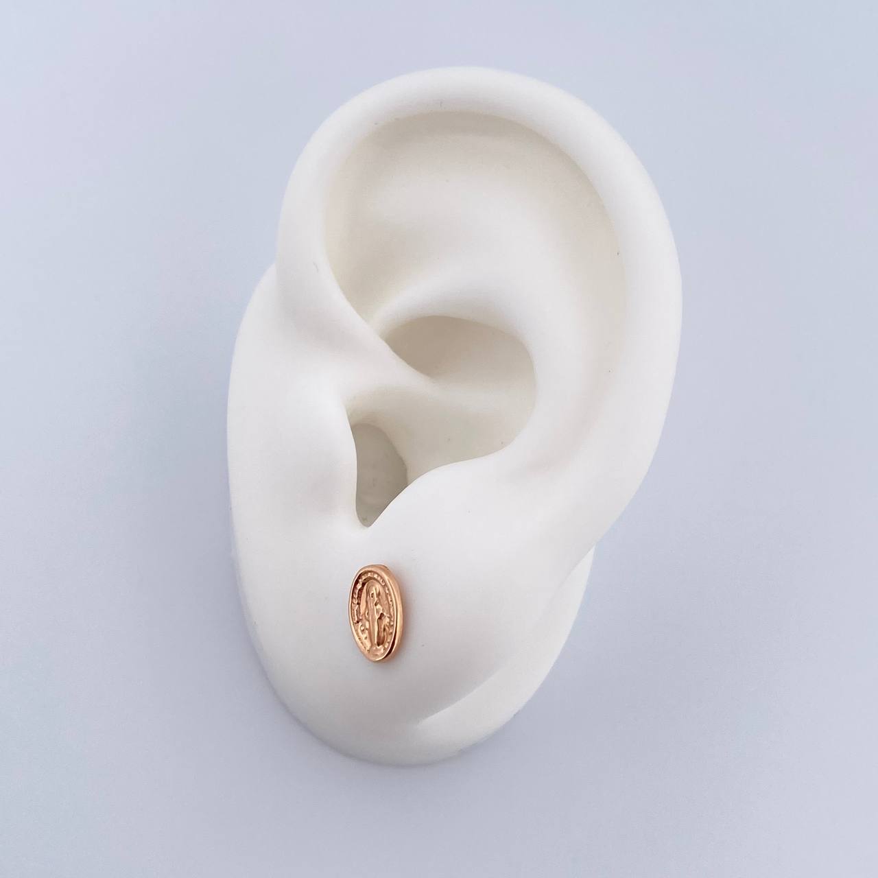 Stud Earrings Virgen Milagrosa 0.6gr / 18K Rose Gold &