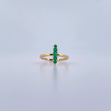 Ring Line 2.2gr / T6 3/4 / Emerald 28Pts 18K Yellow Gold (Jewel) &