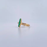 Ring Line 2.2gr / T6 3/4 / Emerald 28Pts 18K Yellow Gold (Jewel) &