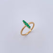 Ring Line 2.2gr / T6 3/4 / Emerald 28Pts 18K Yellow Gold (Jewel) &