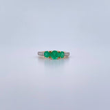 Ring Solitaire Churumbela 2.7gr / T6 1/4 / Emerald 1.16 Qts Diamond 12 Pts Two Yellows White Gold 18K (Jewel) &
