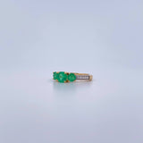 Ring Solitaire Churumbela 2.7gr / T6 1/4 / Emerald 1.16 Qts Diamond 12 Pts Two Yellows White Gold 18K (Jewel) &