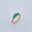 Ring Solitaire Churumbela 2.7gr / T6 1/4 / Emerald 1.16 Qts Diamond 12 Pts Two Yellows White Gold 18K (Jewel) &