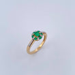 Halo Ring Churumbela 2.95gr / Size 7 / Emerald 27 Pts Diamond 15 Pts Two Yellows White 18K (Jewel) &