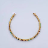 Bracelet Tennis 10.9gr / 17.2cm / 2.6mm Emerald 1.00 Qts Sapphire Rubies 2.4 Qts Diamond 78 Pts 18K Yellow Gold (Jewel) &