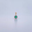 Pendant Circle 0.7gr / 1.1cm / Emerald 14 Pts Diamond 4 Pts Two Yellows White 18K Gold (Jewel) &