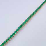 Bracelet Tennis 12.95gr / 17.6cm / 3.7mm Emerald 5.63 Qts 18K Yellow Gold (Jewel) &