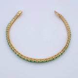 Bracelet Tennis 12.95gr / 17.6cm / 3.7mm Emerald 5.63 Qts 18K Yellow Gold (Jewel) &