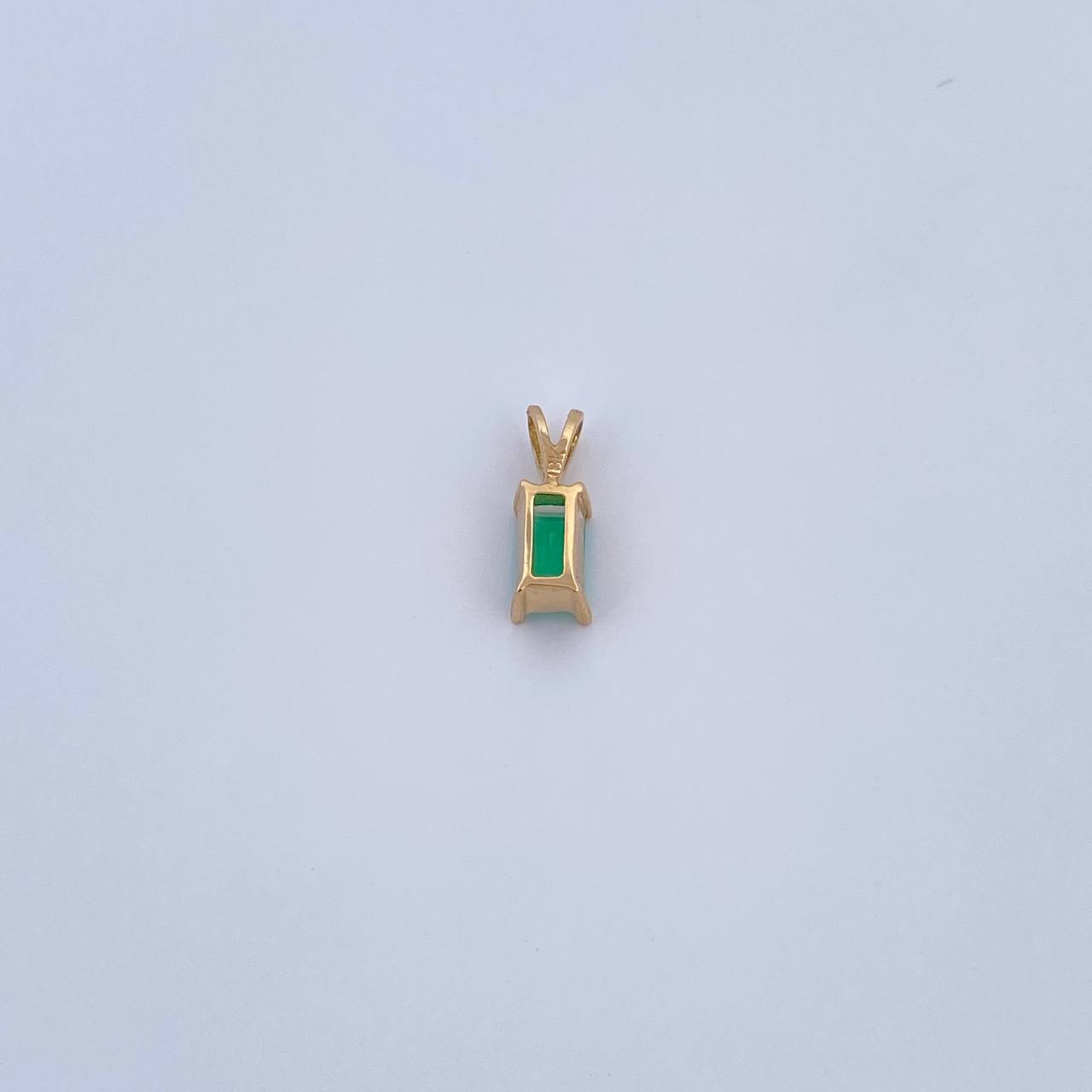 Pendant Rectangle 0.5gr / 1cm / Emerald 32 Pts 18K Yellow Gold (Jewel) &