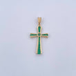 Dije Cruz Pontificia 3.3gr / 3.7cm / Esmeralda 79 Pts Oro Amarillo 18K (Joya) &