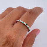 Churumbela Ring 1.7gr / Size 6 3/4 / Emerald 9 Pts Diamond 10 Pts 18K White Gold (Jewel) &