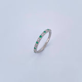 Churumbela Ring 1.7gr / Size 6 3/4 / Emerald 9 Pts Diamond 10 Pts 18K White Gold (Jewel) &