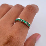 Churumbela Ring 2.35gr / Size 6 1/4 / Emerald 28 Pts 18K White Gold (Jewel) &