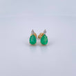 Stud Earrings Drop 2.15gr / Emerald 1.55 Pts Diamond 18 Pts 18K Yellow Gold (Jewel) &