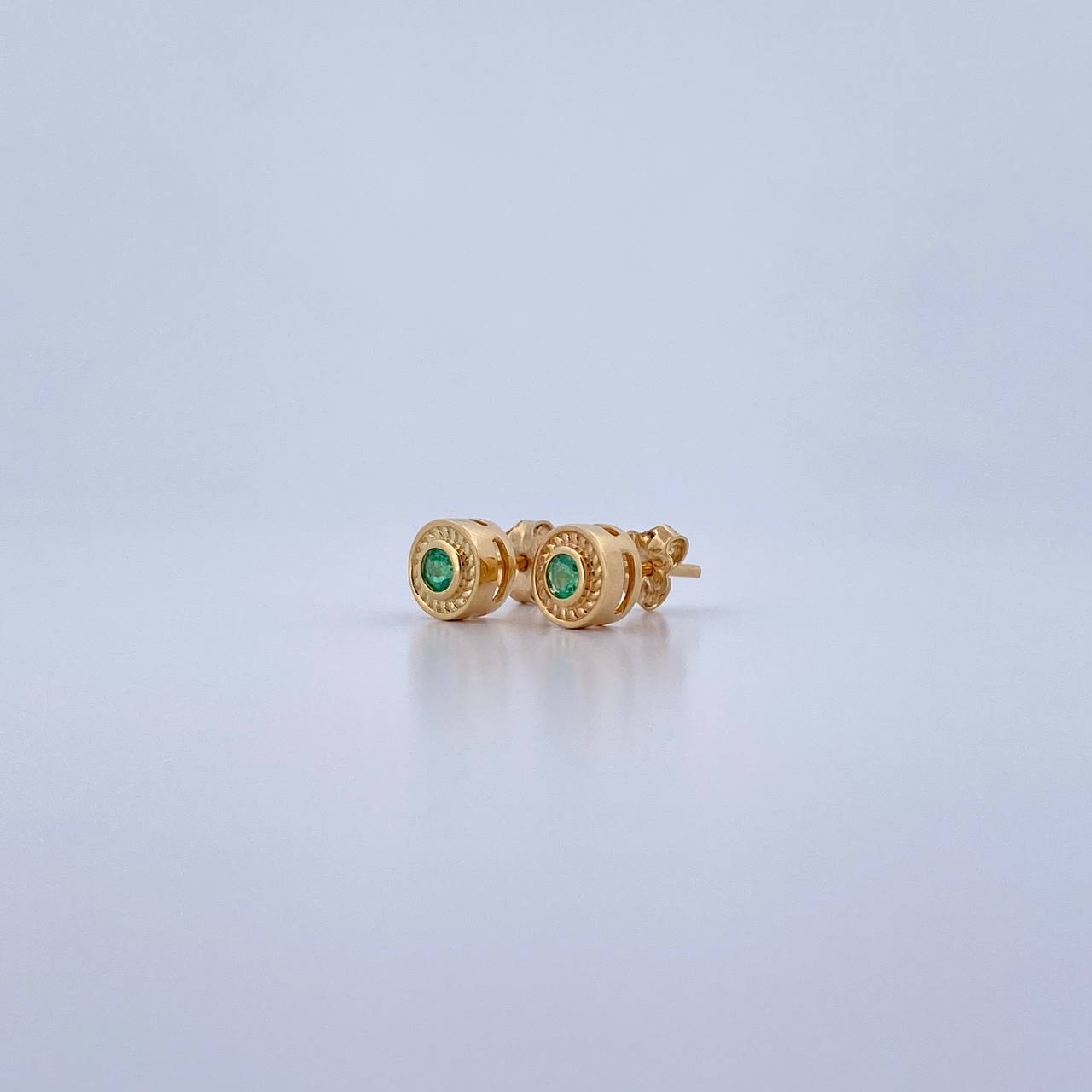 Topos Circulo 2gr / Esmeralda 14 Pts Oro Amarillo 18K (Joya) &