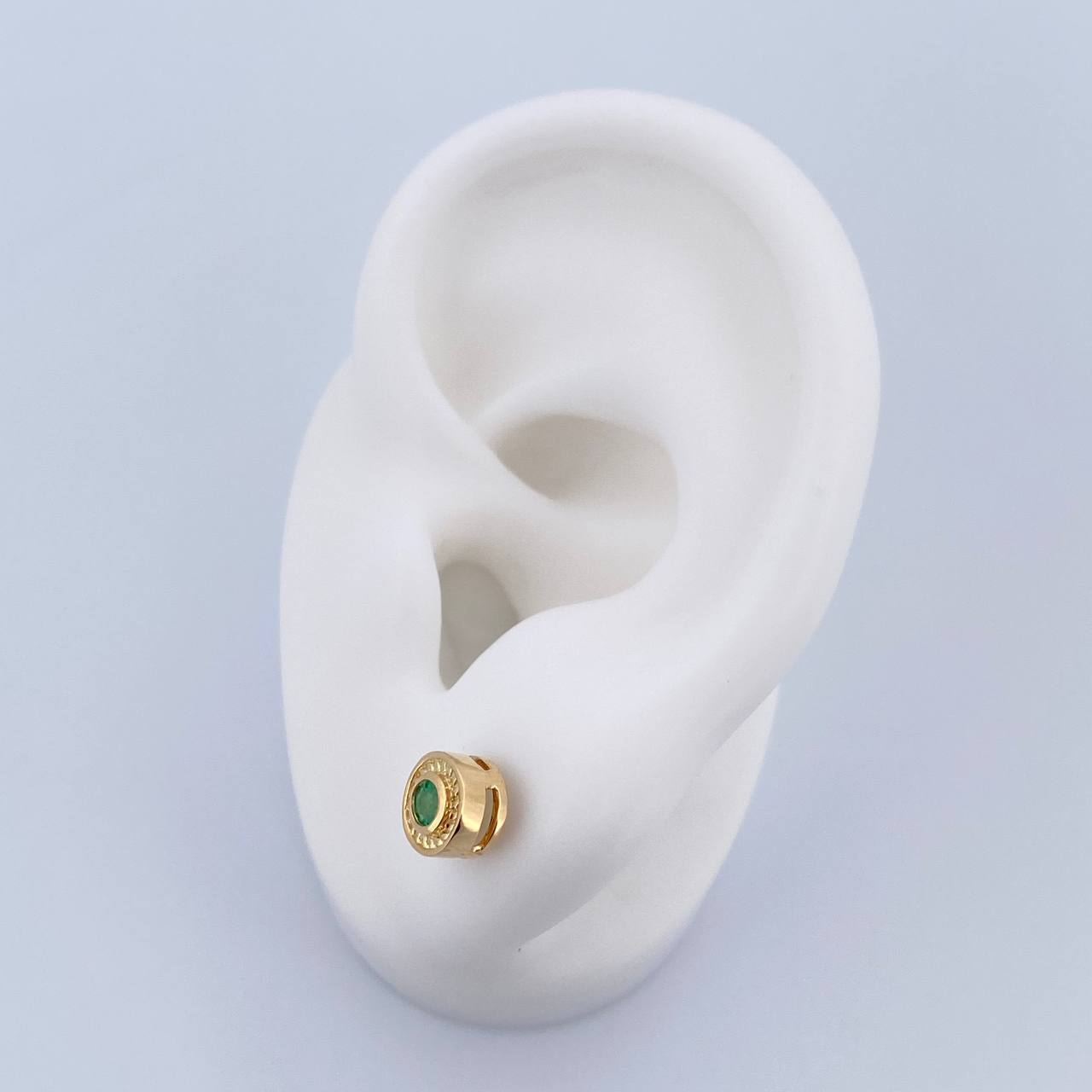 Topos Circulo 2gr / Esmeralda 14 Pts Oro Amarillo 18K (Joya) &