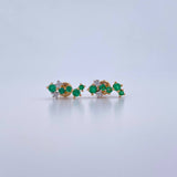 Topos Circulos 2.35gr / Esmeralda 59 Pts Diamante 10 Pts Dos Oros Amarillo Blanco 18K (Joya) &