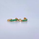 Stud Earrings Medium Hoop 3.85gr / Emerald 63 Pts 18K Yellow Gold (Jewel) &