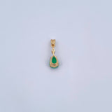 Dije Gota 0.85gr / 1.7cm / Esmeralda 70 Pts Diamante 9 Pts Oro Amarillo 18K (Joya) &