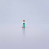 Pendant Rectangle 0.5gr / 1cm / Emerald 32 Pts 18K Yellow Gold (Jewel) &