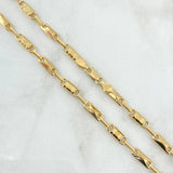 Rustic Rectangle Chain 9.5gr / 60cm / 3.7mm Grooved 18K Yellow Gold