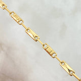 Rustic Rectangle Chain 9.5gr / 60cm / 3.7mm Grooved 18K Yellow Gold