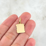 Dije Placa Pergamino 0.8gr / 2.2cm / Oro 18K