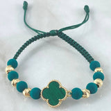 Green Bracelet Charm Clover 2.85gr / Special Pearl 18K Gold ©