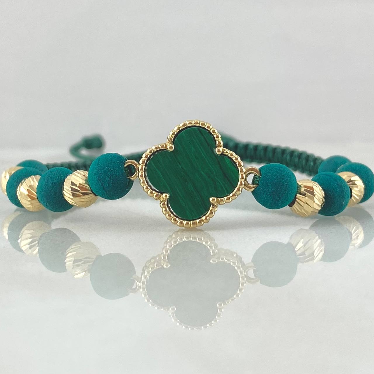 Green Bracelet Charm Clover 2.85gr / Special Pearl 18K Gold ©