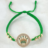 Pulsera Verde Herraje Corona 4.15gr / Oro 18K ©