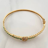 Pulso Stone Green 11.1 g / 7 1/2 in Oro Amarillo 18K