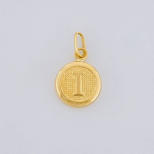 Dije Circulo Letra I 0.4 g / 3/4 in Oro Amarillo 18K