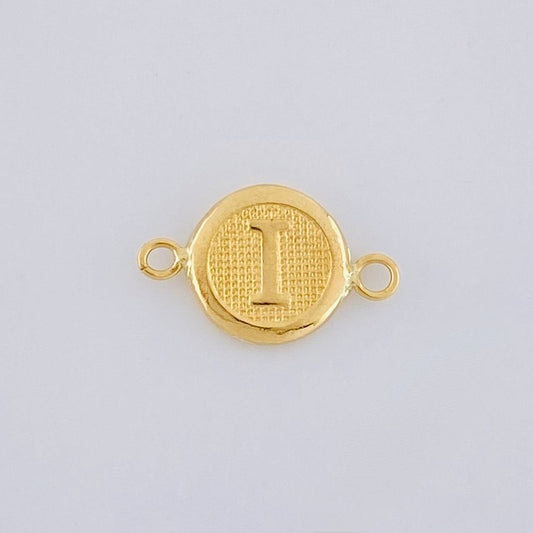 Herraje Circulo Letra I 0.4g / 1/2 in Oro Amarillo 18K