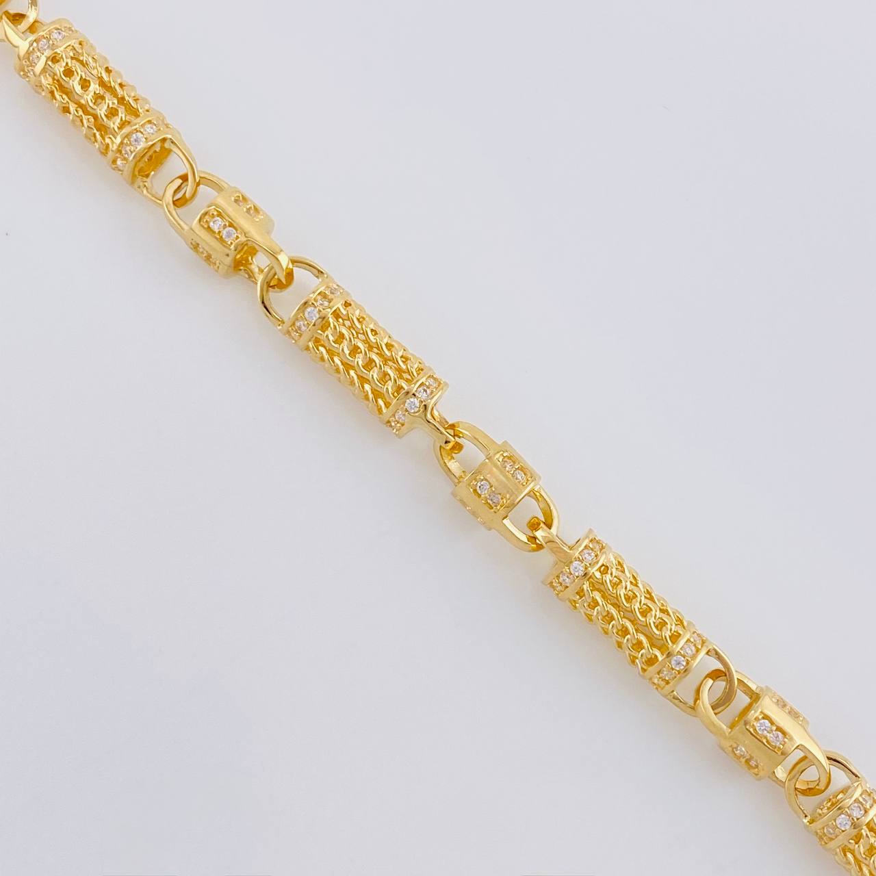 Pulso Rustico Malla Cilindrica 19.7 g / 6 3/4 in / 5.2 mm Oro Amarillo 18K