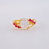 Solitaire Ring Real Crystal 1.8 g / T8 1/4 Yellow Gold 18K