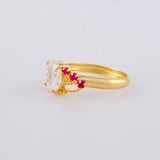 Solitaire Ring Real Crystal 1.7 g / T6 1/2 18K Yellow Gold