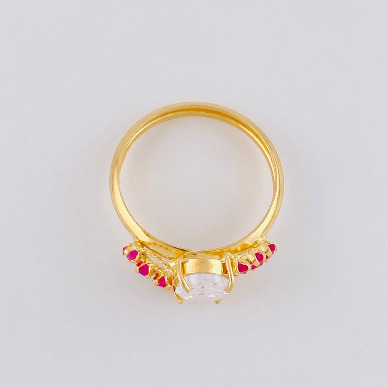 Solitaire Ring Real Crystal 1.7 g / T6 1/2 18K Yellow Gold