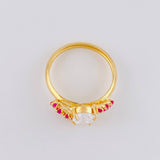 Solitaire Ring Real Crystal 1.8 g / T8 1/4 Yellow Gold 18K