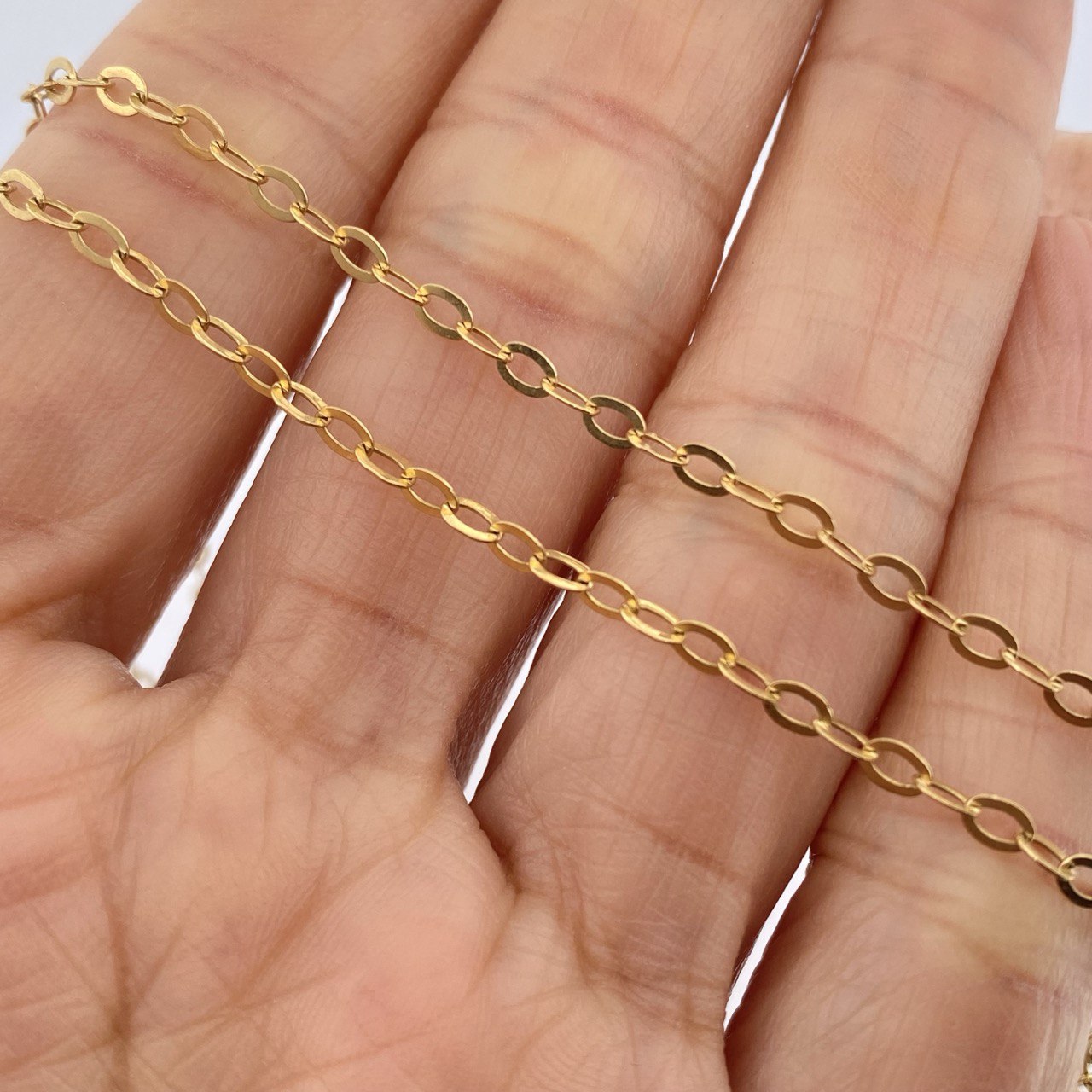 Cadena Aro Seguido 3.3gr / 17 3/4 in / Oro Amarillo +3 18K &