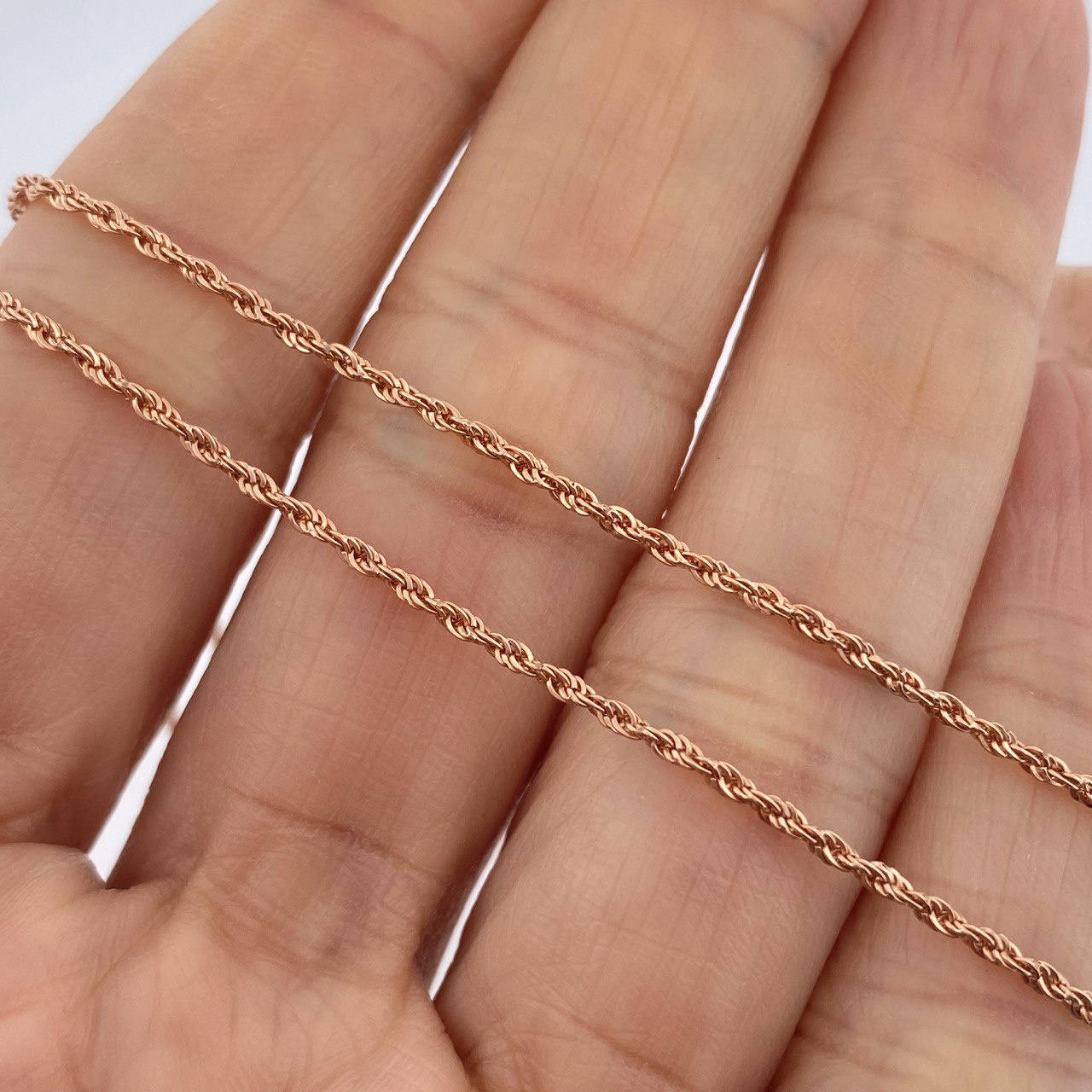Rope Chain 1.25gr / 19 3/4 in / 18K Rose Gold +3 &
