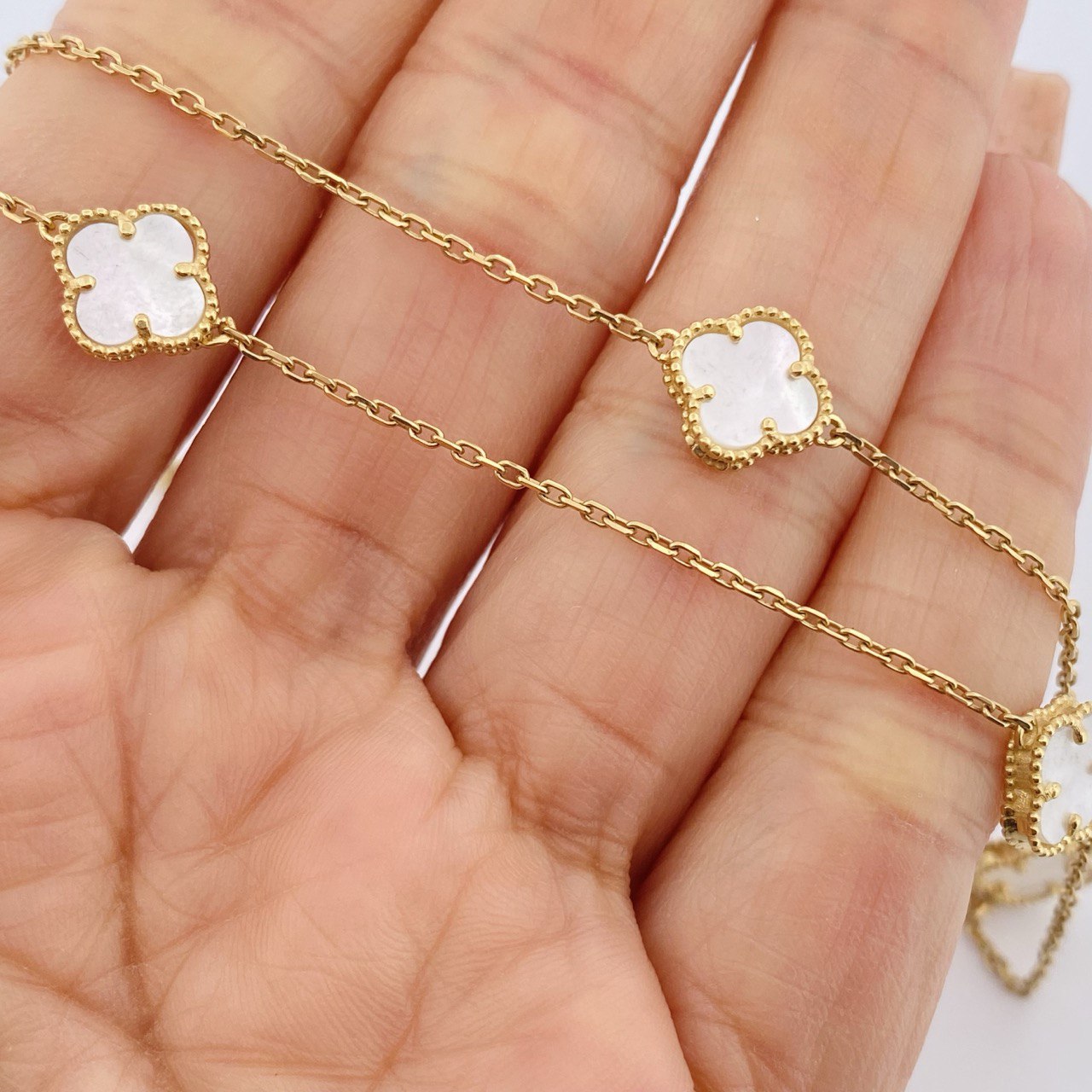Clover Chain Classic Link 6.7gr / 17 3/4 in / 18K Gold +4 &