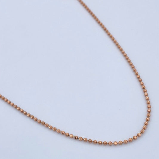 Cadena Militar Diamantada 3gr / 19 3/4 in / Oro Rosa +3 18K &