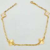 Pulso Cajón Trebol Doble Faz 2.4gr / 7 1/2 in / 8mm Oro Amarillo 18K