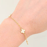 Pulso Cajón Trebol Doble Faz 2.4gr / 7 1/2 in / 8mm Oro Amarillo 18K