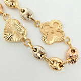 Pulso GC Trebol Intercalado Doble Faz 5.85gr / 7 3/4 in / 10.3mm Tres Oros 18K