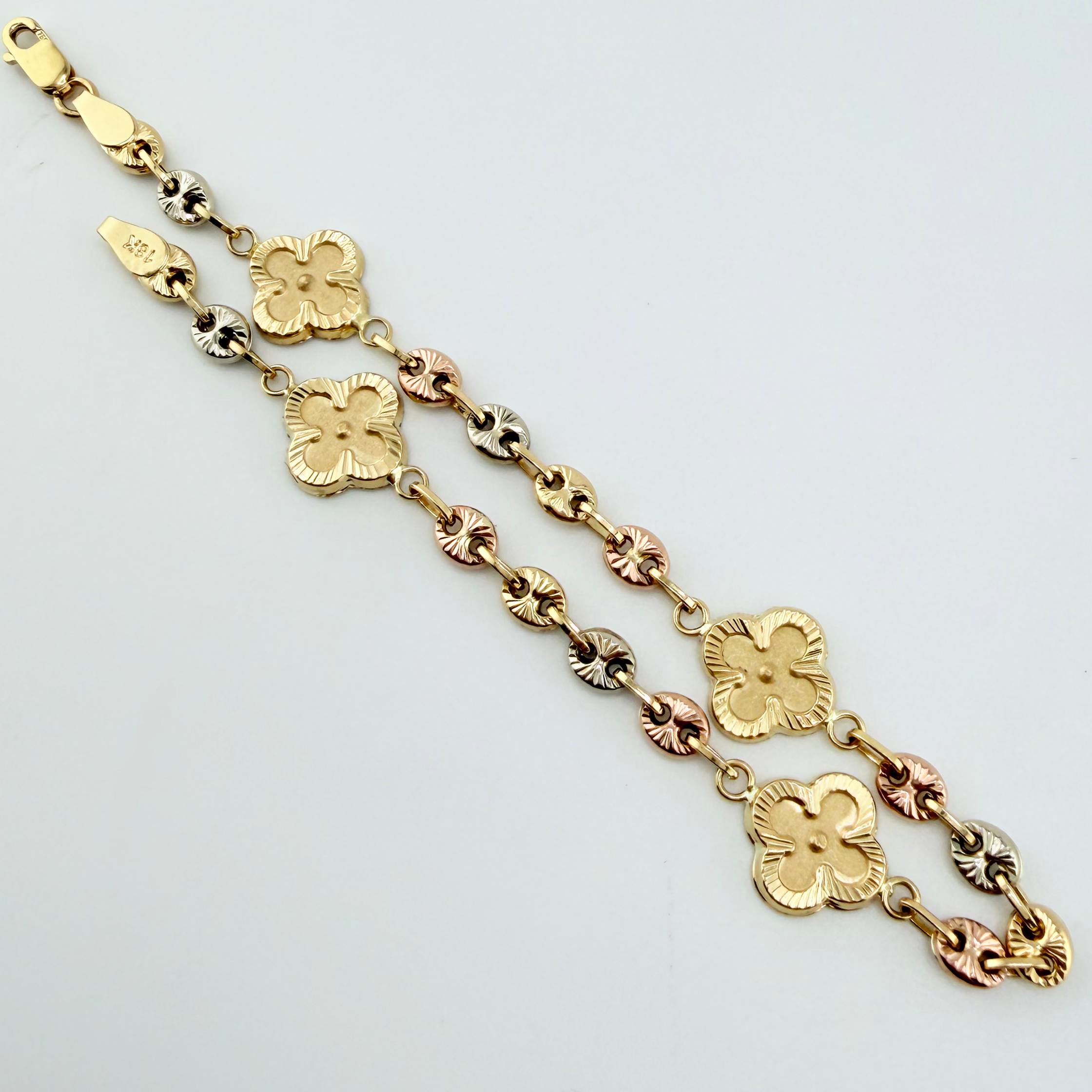 Pulso GC Trebol Doble Faz 5.3gr / 7 3/4 in / 10.3mm Tres Oros 18K