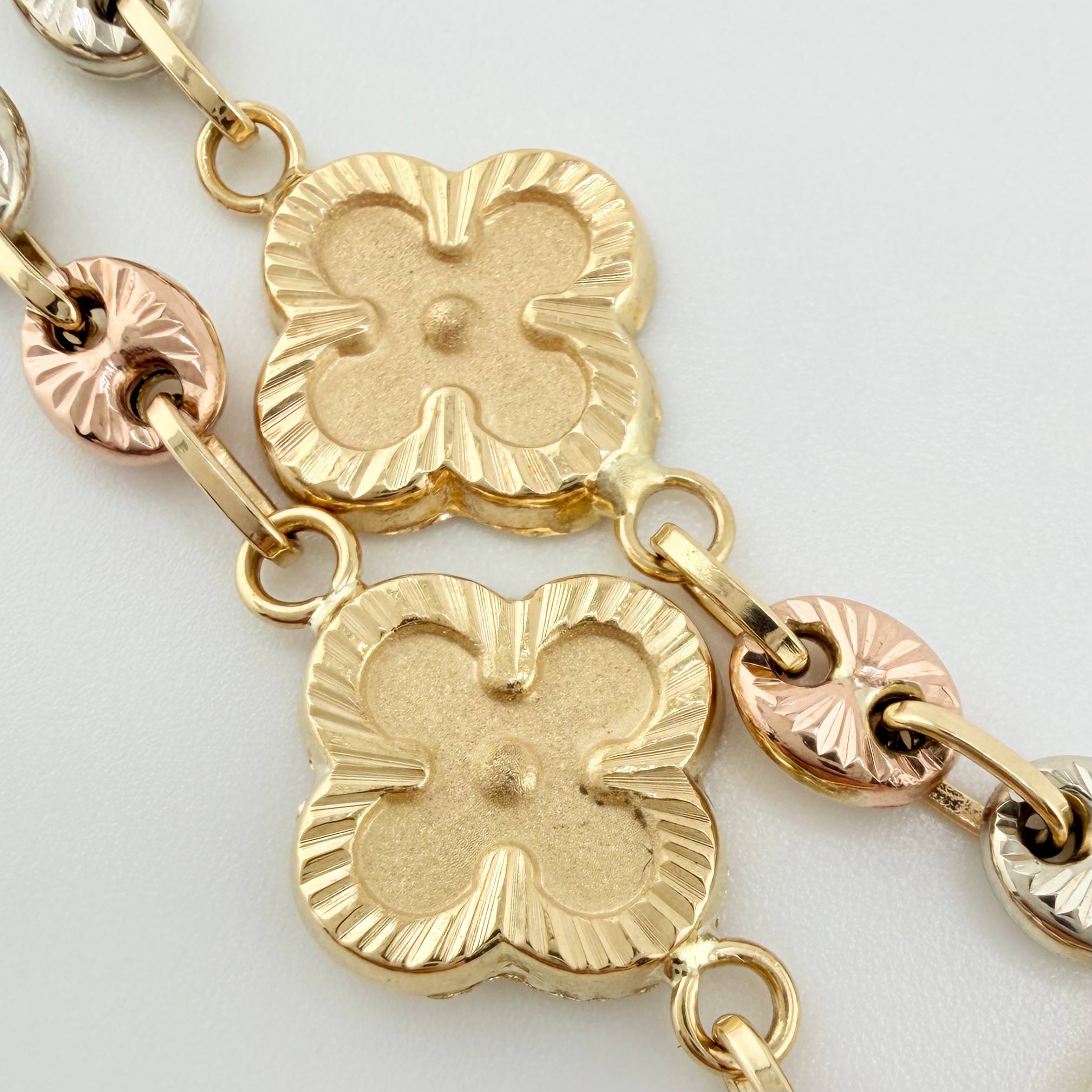 Pulso GC Trebol Doble Faz 5.35gr / 7 3/4 in / 10.3mm Tres Oros 18K