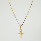 Set Cadena y Dije Veneciana + Cruz 1.25gr / 19 3/4 in / 0.6mm Oro Amarillo 18K (Oferta) *